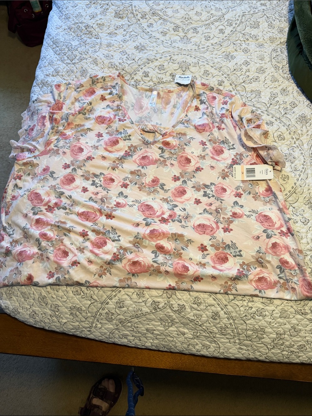 Flora V-Neck Short Sleeve Top